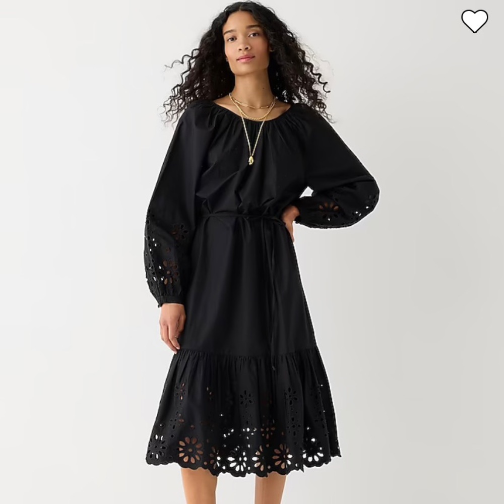 NWT J. Crew Eyelet Trim Midi Dress Size Medium
